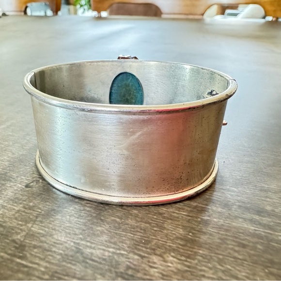 Vintage 1940’s Mexican Raw Amethyst, Green Onyx Bracelet - Picture 6 of 10